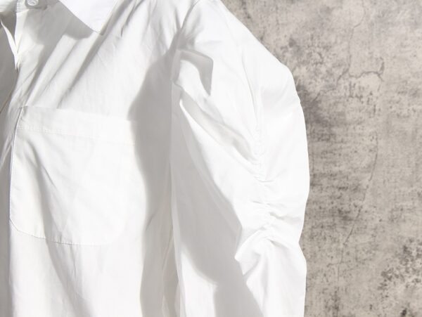 White Puffed Sleeve Shirt | Mia - Everglow - Image 4