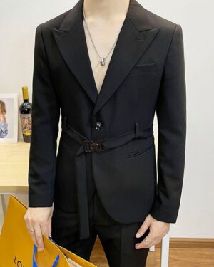 Black Belted Suit Jacket | Sunghoon - Enhypen