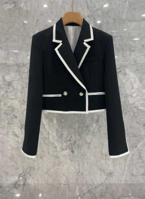 Black Outlined Double-Breasted Suit Blazer Jacket | Woo Young Woo - Extraordinary Attorney Woo