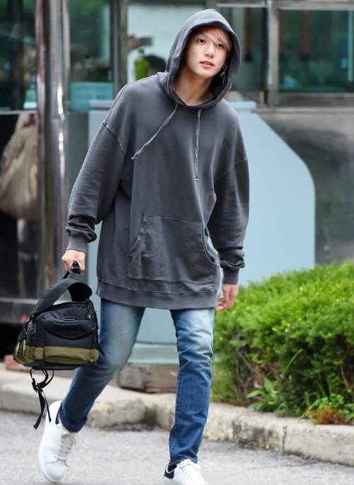 Grey Drawstring Hoodie | Jungkook – BTS