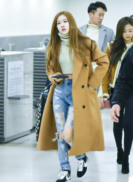 Brown Long Woolen Coat | Rose – BlackPink