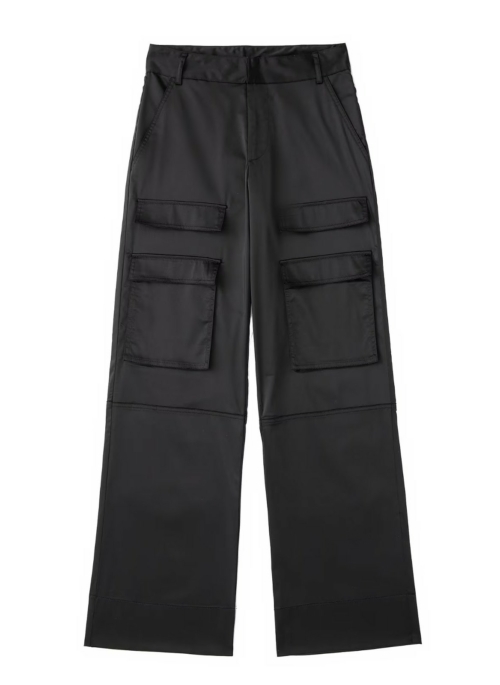 Black Front Pockets Pants | Joy - Red Velvet