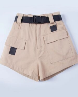 Beige Front Pocketed Shorts | Hyuna