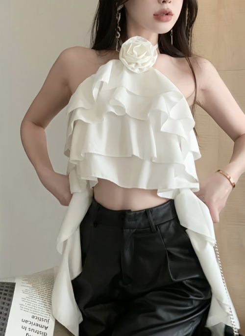 White Layering Halter Top | Chung Ha