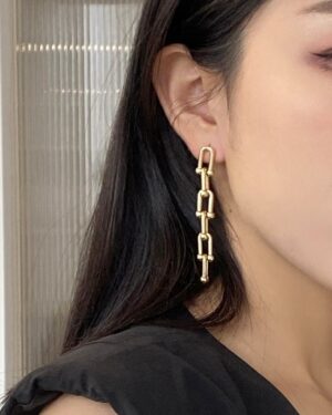 Gold Chain Hoop Earrings | Shim Su Ryeon - Penthouse