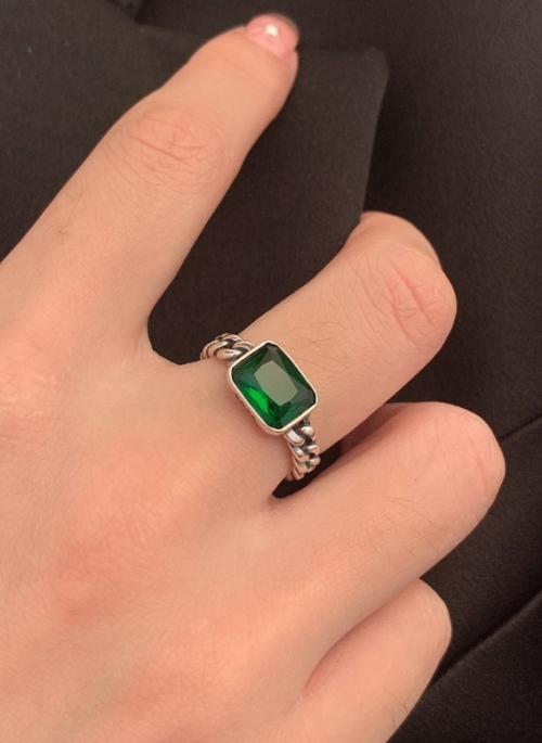 Silver Emerald Ring | Mingi - ATEEZ