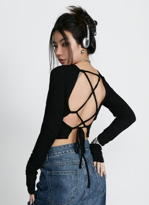 Black Open Back Cardigan | Jennie – BlackPink