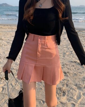 Pink Pleated Edge Skirt | Yeri - Red Velvet