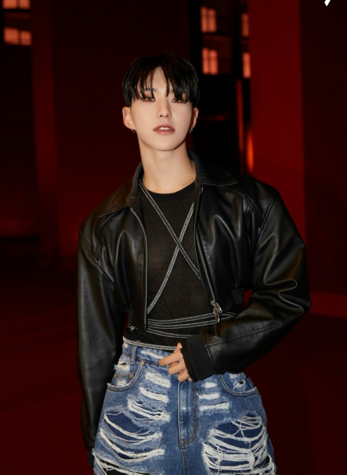 Black Faux Leather Cropped Jacket | Hoshi – Seventeen