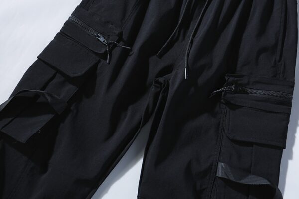 Black Harem Cargo Pants With Buckle Strap | Jungkook - BTS - Image 7