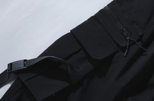 Black Harem Cargo Pants With Buckle Strap | Jungkook - BTS - Image 8