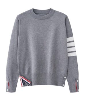 Grey Sweatshirt With Stripe Detail | Jin - BTS