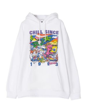 White Chill Since 1993 Pink T-Rex Hoodie | Lisa - Blackpink