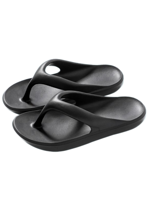 Black Flip-Flop Rubber Slippers | Suga – BTS