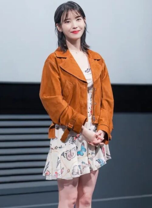 Beige Butterfly Print Dress | IU