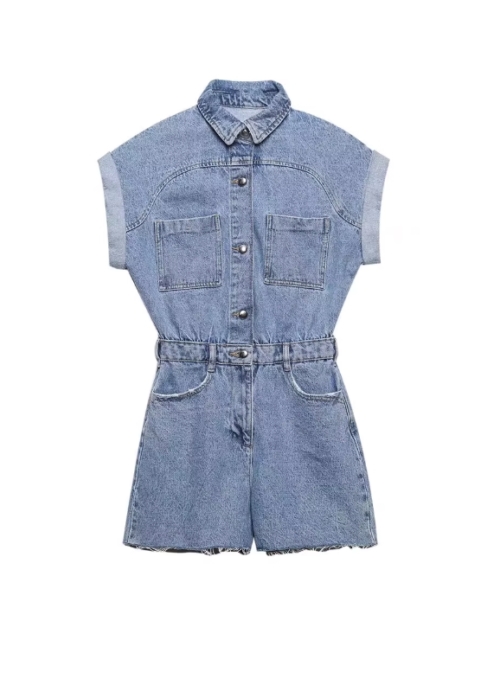 Blue Denim Short Jumpsuit | J – STAYC