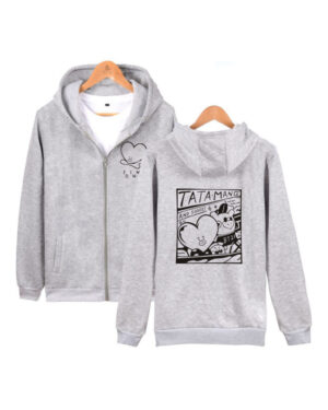 Grey Tata Mang' Zip-Hoodie | Taehyung - BTS