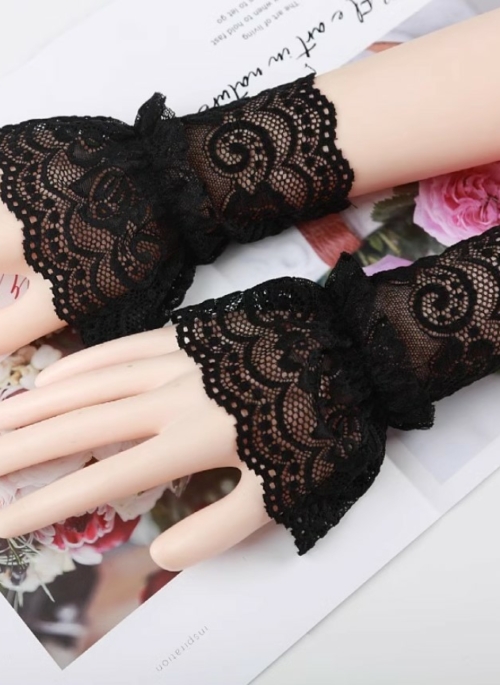 Black Lace Bell Half Gloves | Ningning - Aespa