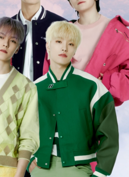 Green Contrasting Varsity Jacket | Dino – Seventeen