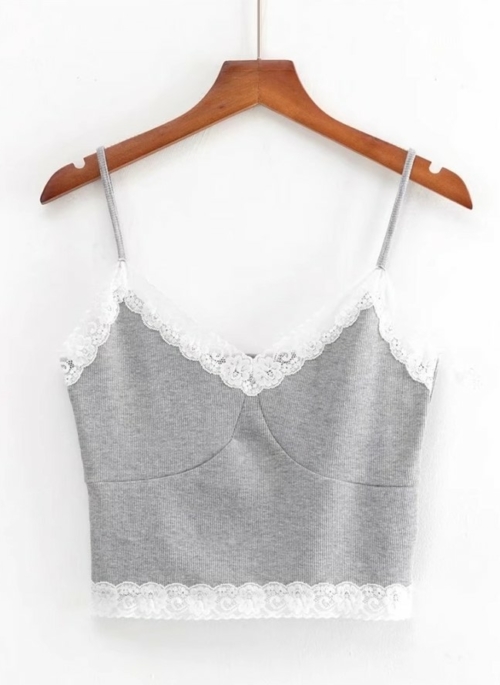 Grey Laced Bustier Camisole | Lee Doo Na - Doona!