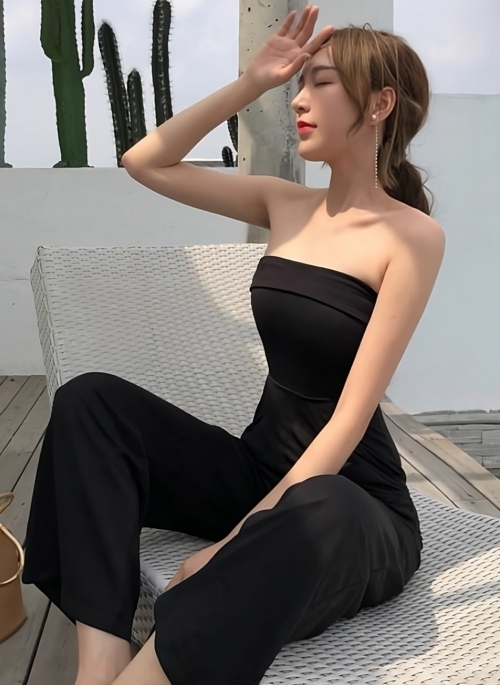 Black Tube Wide Leg Jumpsuit | Do Do Hee - My Demon