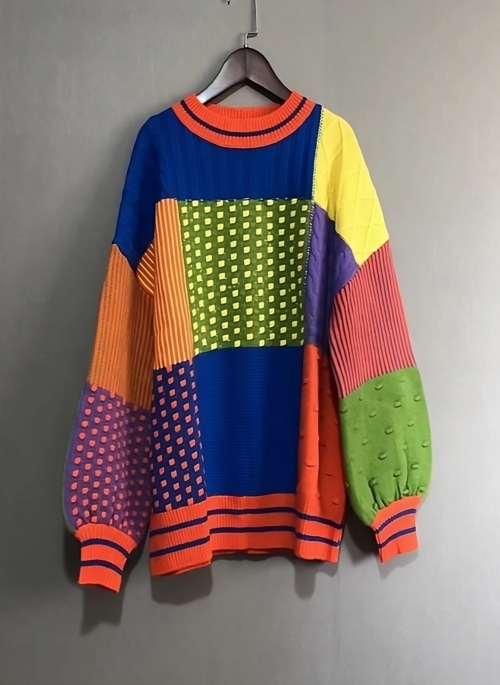 Multicolored Patches-Style Sweater | Jungwon – Enhypen