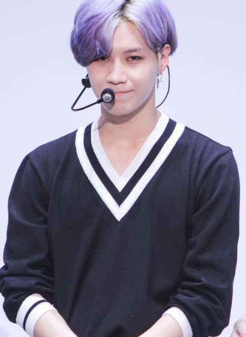 Black Striped V-Neck Long Sleeve T-Shirt | Taemin - SHINee