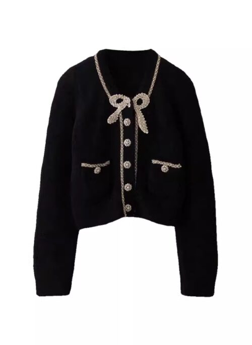 Blue Elegant Pearl Ribbon Cardigan | Do Do Hee - My Demon