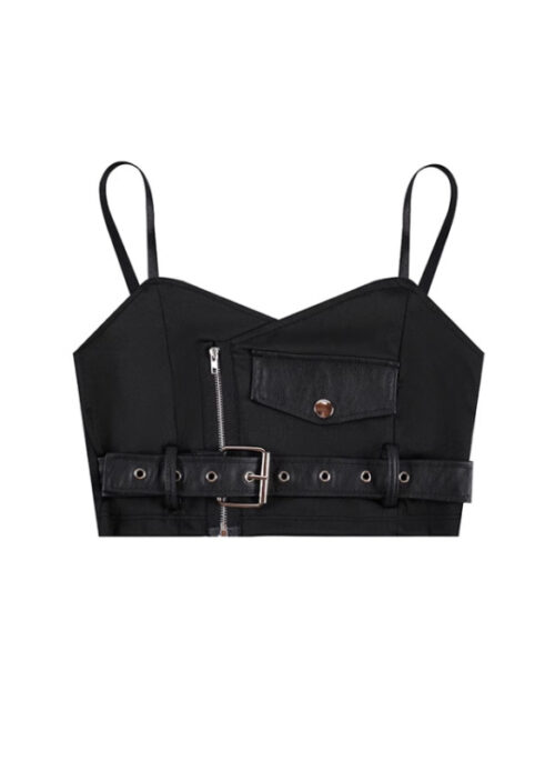 Black Belted Crop Top | Mia – Everglow