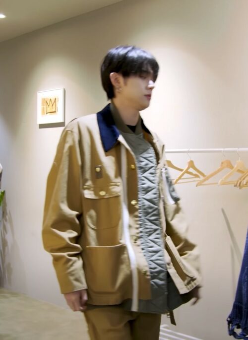 Brown Canvas Utility Jacket | Yeonjun - TXT