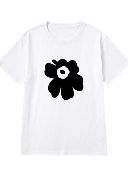 White Flower Printed T-Shirt | Asahi - Treasure