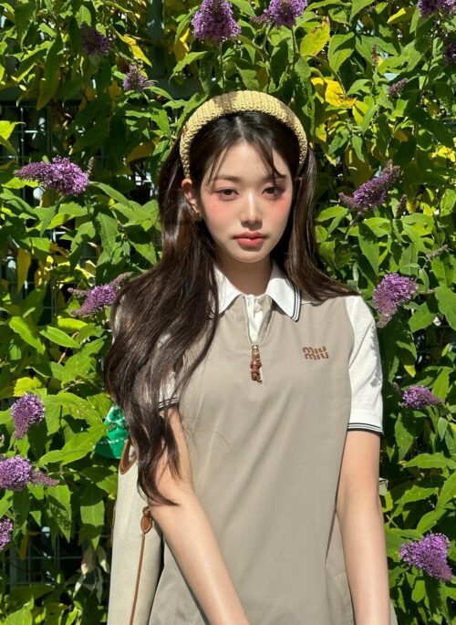 Beige Weaved Thick Headband | Wonyoung - IVE