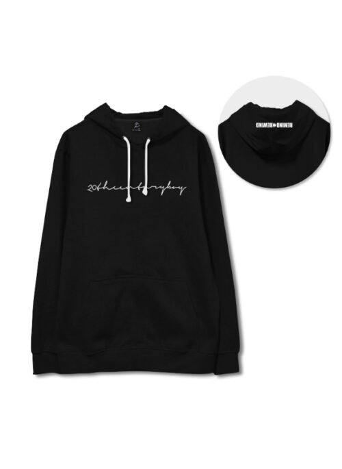 Black Calligraphy Print Hoodie | Jungkook – BTS