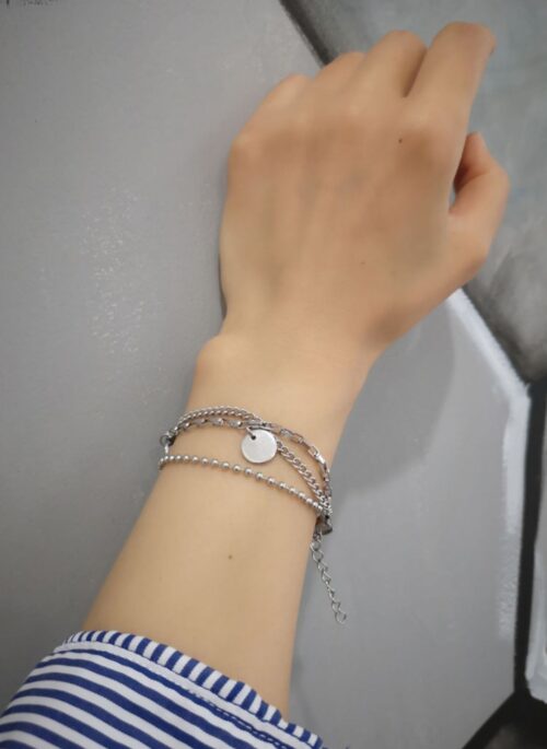 Silver Triple Layer Chain Bracelet | Jimin - BTS