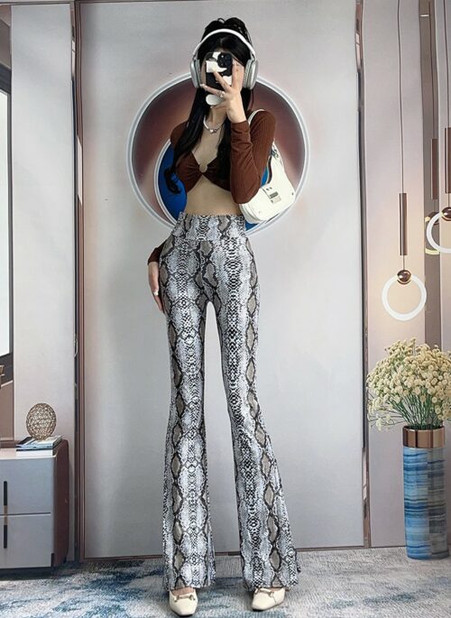 White Snake Pattern Flare Pants | Hwasa - Mamamoo