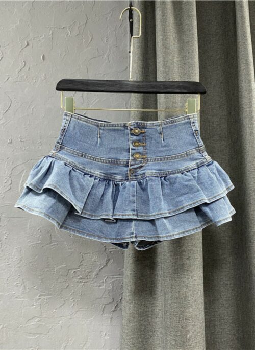 Blue Denim Ruffled Skort | Handong - Dreamcatcher