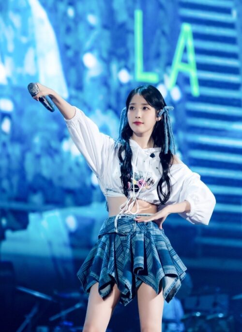 Blue Plaid Wrap Flowy Wrap Skirt | IU