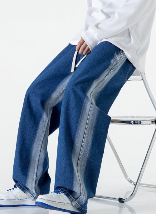 Blue Two-Tone Drawstring Jeans | Hongjoong - ATEEZ