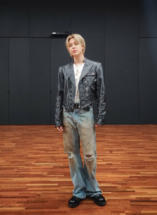 Blue Worn-Out Denim Jeans | Jimin – BTS