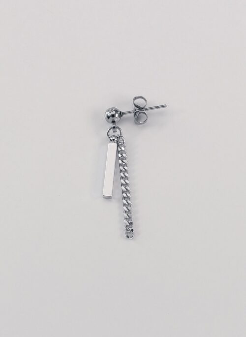 Silver Bar Chain Single Earring | Heeseung – Enhypen