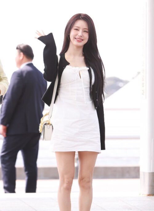 White Corset Style Tie Front Dress | Miyeon - (G)I-DLE