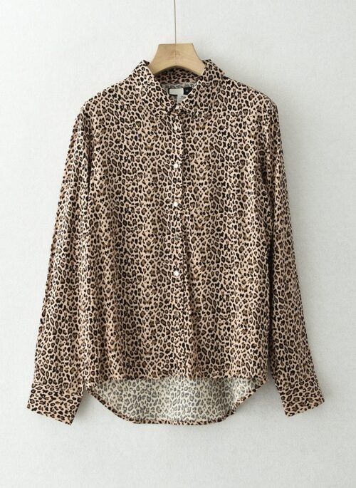 Brown Micro Leopard Pattern Shirt | IM - MONSTA X