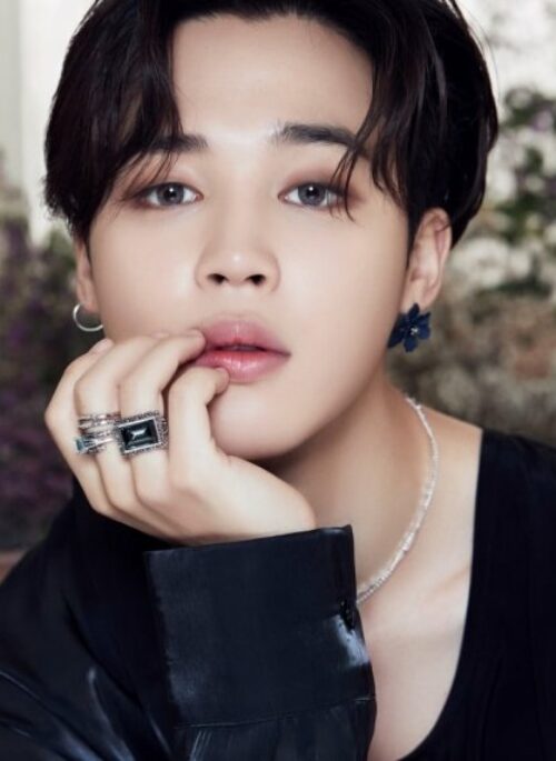 Navy Blue Flower Gem Earrings | Jimin - BTS