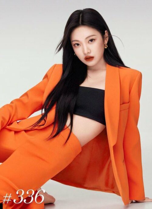 Orange Tie-Waist Suit Jacket | Ningning – Aespa