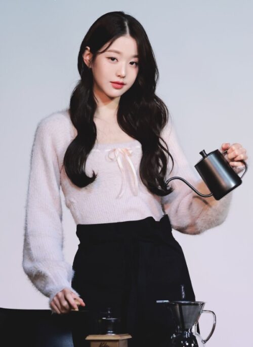 Pink Knitted Tube Top And Cardigan | Wonyoung - IVE