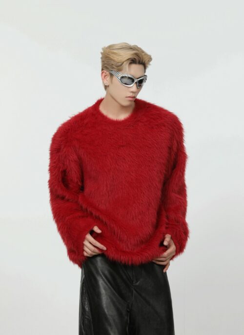 Red Mink Loose Sweater | Jungwon – Enhypen