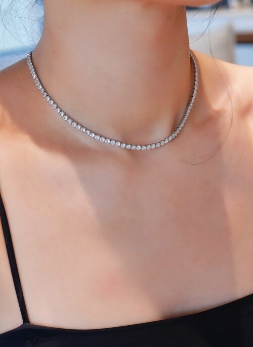 Silver Crystal Choker Necklace | Rose – BlackPink