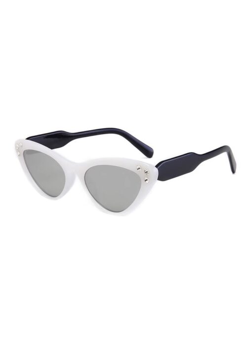 White And Black Gem Vintage Sunglasses | Somi