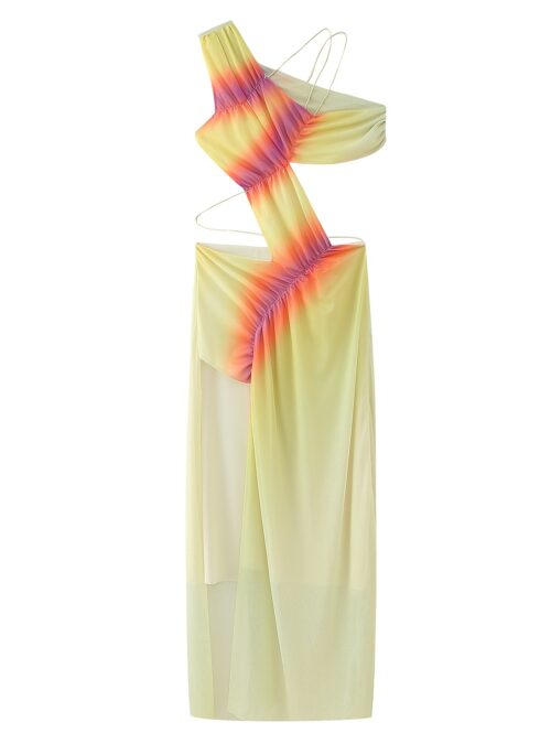 Yellow Gradient Hollow Beach Dress| Yunjin – Le Sserafim