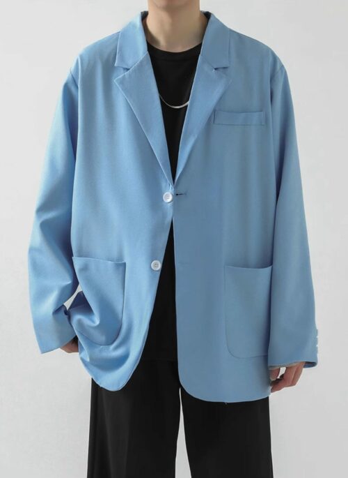 Blue Oversized Blazer Suit Jacket | Yunhyeong - iKON